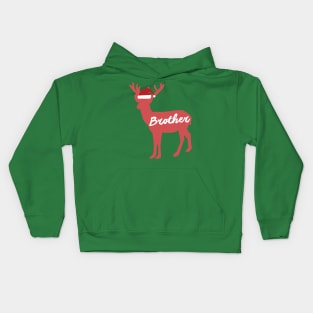 Brother Reindeer Family Group Christmas Eve Matching Kids Hoodie